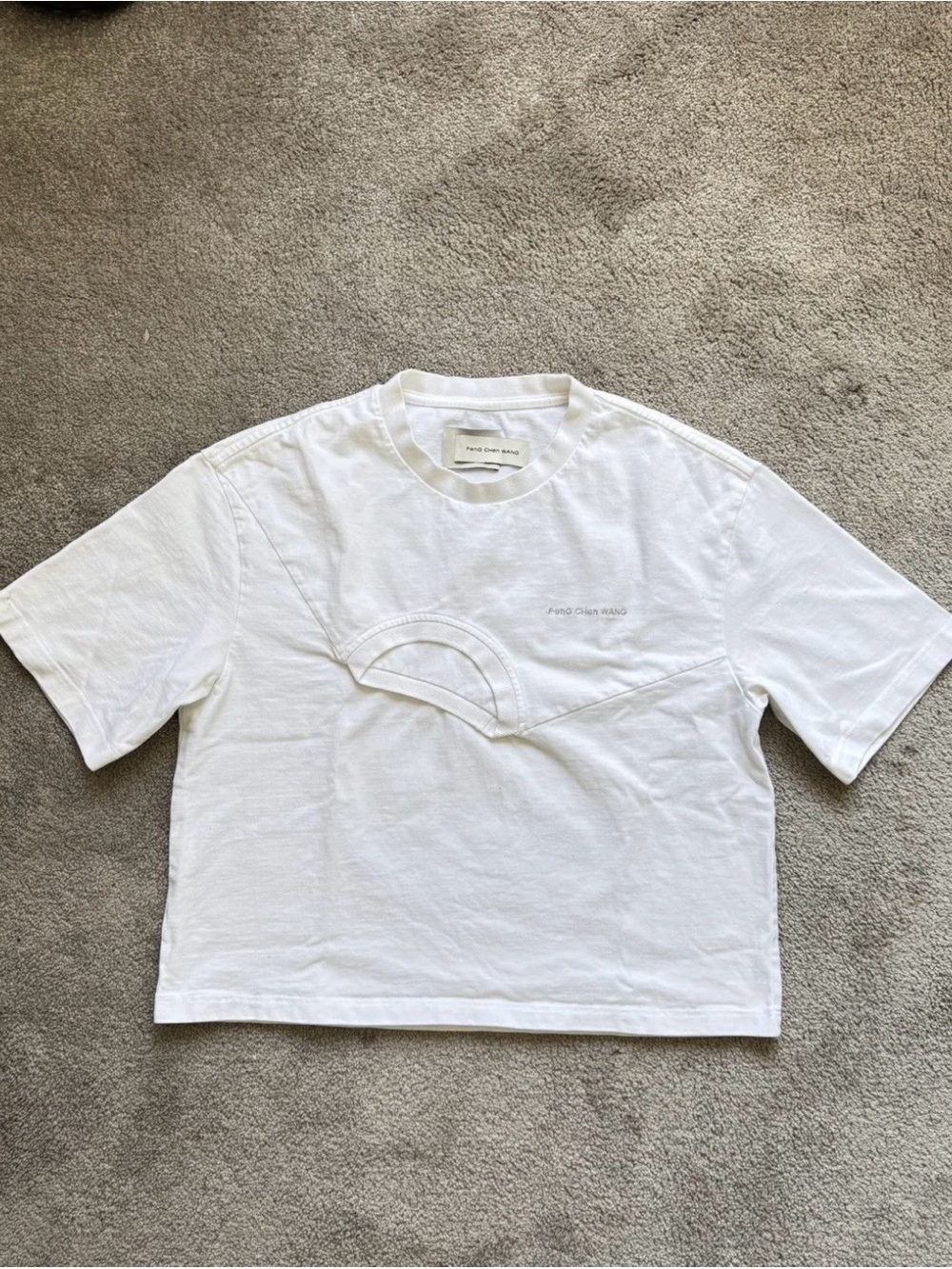 [Send offer] Cropped Feng Chen Wang White Layered T-Shirt.